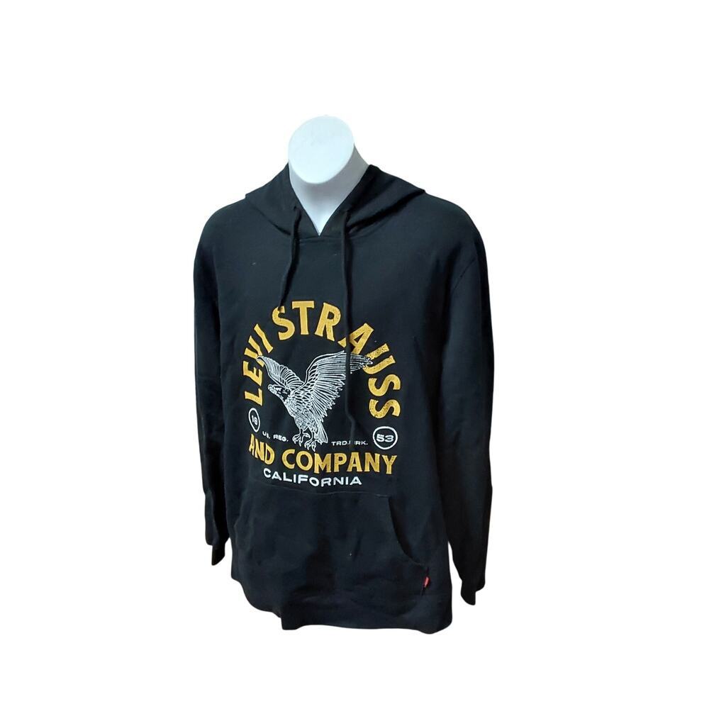 UNISEX MENS LADIES HOODED SWEAT SHIRT LEVIS STRAUSS LOGO SIZE MEDIUM RN117508